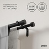 image:imageUmbra Cappa Double Curtain Rod Includes 2 Matching Finials Brackets amp Hardware 66 to 120Inch BlackBlack