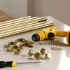 image:imageUmbra Cappa Double Curtain Rod Includes 2 Matching Finials Brackets amp Hardware 66 to 120Inch BlackGold