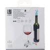 image:imageUmbra Drinking Buddy Wine Bottle Stopper amp Six Wine Glass Markers  FoodSafe Flexible Rubber Molded Wine Bottle Holder Saver amp Wine Charms  Keeps Open Wine Fresh amp Identifies Each Persons Drink