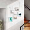 image:imageUmbra Exhibit Picture Frame Gallery Set Adjustable Wall Collage Displays Three 8x10 Photos Set of 3 BlackWhite