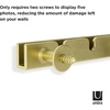 image:imageUmbra Exhibit Picture Frame Set Adjustable Wall Mount Set of 5 Brass  Steel construction customizable layout damagefree hanging fits 4x6 and 5x7 photos includes mounting hardwarePack of 3