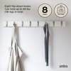 image:imageUmbra Flip Coat Rack Wall Mount 8Hook Space Saving White  Real wood and steel build retractable hooks fold flat holds coats bags and scarves easy installWhiteNickel
