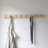 image:imageUmbra Flip Coat Rack Wall Mount 8Hook Space Saving White  Real wood and steel build retractable hooks fold flat holds coats bags and scarves easy installNaturalNickel