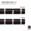 image:imageUmbra Flip Coat Rack Wall Mount 8Hook Space Saving White  Real wood and steel build retractable hooks fold flat holds coats bags and scarves easy installEspressoNickel