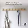image:imageUmbra Flip Coat Rack Wall Mount 8Hook Space Saving White  Real wood and steel build retractable hooks fold flat holds coats bags and scarves easy installNaturalNickel