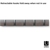image:imageUmbra Flip Coat Rack Wall Mount 8Hook Space Saving White  Real wood and steel build retractable hooks fold flat holds coats bags and scarves easy installGreyPewter