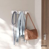image:imageUmbra Flip Coat Rack Wall Mount 8Hook Space Saving White  Real wood and steel build retractable hooks fold flat holds coats bags and scarves easy installWhiteNickel