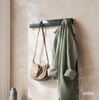 image:imageUmbra Flip Coat Rack Wall Mount 8Hook Space Saving White  Real wood and steel build retractable hooks fold flat holds coats bags and scarves easy installBlackBlack
