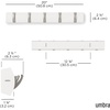 image:imageUmbra Flip Coat Rack Wall Mount 8Hook Space Saving White  Real wood and steel build retractable hooks fold flat holds coats bags and scarves easy installWhiteNickel
