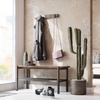image:imageUmbra Flip Coat Rack Wall Mount 8Hook Space Saving White  Real wood and steel build retractable hooks fold flat holds coats bags and scarves easy installGreyPewter