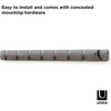 image:imageUmbra Flip Coat Rack Wall Mount 8Hook Space Saving White  Real wood and steel build retractable hooks fold flat holds coats bags and scarves easy installGreyPewter