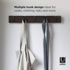 image:imageUmbra Flip Coat Rack Wall Mount 8Hook Space Saving White  Real wood and steel build retractable hooks fold flat holds coats bags and scarves easy installWalnutBlack