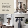 image:imageUmbra Flip Coat Rack Wall Mount 8Hook Space Saving White  Real wood and steel build retractable hooks fold flat holds coats bags and scarves easy installBlackBlack