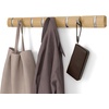 image:imageUmbra Flip Coat Rack Wall Mount 8Hook Space Saving White  Real wood and steel build retractable hooks fold flat holds coats bags and scarves easy installNaturalNickel