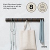 image:imageUmbra Flip Coat Rack Wall Mount 8Hook Space Saving White  Real wood and steel build retractable hooks fold flat holds coats bags and scarves easy installWalnutBlack