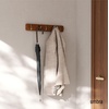 image:imageUmbra Flip Coat Rack Wall Mount 8Hook Space Saving White  Real wood and steel build retractable hooks fold flat holds coats bags and scarves easy installWalnutGold