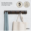 image:imageUmbra Flip Coat Rack Wall Mount 8Hook Space Saving White  Real wood and steel build retractable hooks fold flat holds coats bags and scarves easy installWalnutBlack