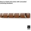 image:imageUmbra Flip Coat Rack Wall Mount 8Hook Space Saving White  Real wood and steel build retractable hooks fold flat holds coats bags and scarves easy installWalnutGold