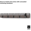 image:imageUmbra Flip Coat Rack Wall Mount 8Hook Space Saving White  Real wood and steel build retractable hooks fold flat holds coats bags and scarves easy installGreyPewter