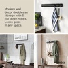 image:imageUmbra Flip Coat Rack Wall Mount 8Hook Space Saving White  Real wood and steel build retractable hooks fold flat holds coats bags and scarves easy installBlackBlack