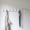 image:imageUmbra Flip Coat Rack Wall Mount 8Hook Space Saving White  Real wood and steel build retractable hooks fold flat holds coats bags and scarves easy installWhiteNickel