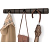 image:imageUmbra Flip Coat Rack Wall Mount 8Hook Space Saving White  Real wood and steel build retractable hooks fold flat holds coats bags and scarves easy installWalnutBlack