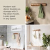 image:imageUmbra Flip Coat Rack Wall Mount 8Hook Space Saving White  Real wood and steel build retractable hooks fold flat holds coats bags and scarves easy installWalnutGold
