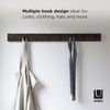 image:imageUmbra Flip Coat Rack Wall Mount 8Hook Space Saving White  Real wood and steel build retractable hooks fold flat holds coats bags and scarves easy installWalnutBlack