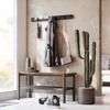 image:imageUmbra Flip Coat Rack Wall Mount 8Hook Space Saving White  Real wood and steel build retractable hooks fold flat holds coats bags and scarves easy installBlackBlack