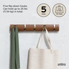 image:imageUmbra Flip Coat Rack Wall Mount 8Hook Space Saving White  Real wood and steel build retractable hooks fold flat holds coats bags and scarves easy installWalnutGold