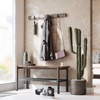image:imageUmbra Flip Coat Rack Wall Mount 8Hook Space Saving White  Real wood and steel build retractable hooks fold flat holds coats bags and scarves easy installGreyPewter