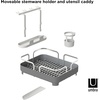 image:imageUmbra Holster Dish Rack Molded Plastic Dish Drying Rack with Drainage Spout CharcoalCharcoal