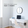 image:imageUmbra Hub Round Wall Mirror Rubber Frame Bathroom Mirror 37Inch Black  Boosts natural and artificial light includes picture hanging wire easy to install for high traffic areasBlack