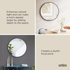 image:imageUmbra Hub Round Wall Mirror Rubber Frame Bathroom Mirror 37Inch Black  Boosts natural and artificial light includes picture hanging wire easy to install for high traffic areasBlack
