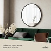 image:imageUmbra Hub Round Wall Mirror Rubber Frame Bathroom Mirror 37Inch Black  Boosts natural and artificial light includes picture hanging wire easy to install for high traffic areasBlack