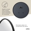 image:imageUmbra Hub Round Wall Mirror Rubber Frame Bathroom Mirror 37Inch Black  Boosts natural and artificial light includes picture hanging wire easy to install for high traffic areasBlack