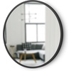 image:imageUmbra Hub Round Wall Mirror Rubber Frame Bathroom Mirror 37Inch Black  Boosts natural and artificial light includes picture hanging wire easy to install for high traffic areasBlack