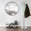image:imageUmbra Hub Round Wall Mirror Rubber Frame Bathroom Mirror 37Inch Black  Boosts natural and artificial light includes picture hanging wire easy to install for high traffic areasBlack