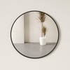 image:imageUmbra Hub Round Wall Mirror Rubber Frame Bathroom Mirror 37Inch Black  Boosts natural and artificial light includes picture hanging wire easy to install for high traffic areasBlack