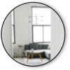 image:imageUmbra Hub Round Wall Mirror Rubber Frame Bathroom Mirror 37Inch Black  Boosts natural and artificial light includes picture hanging wire easy to install for high traffic areasBlack