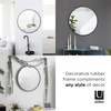 image:imageUmbra Hub Round Wall Mirror Rubber Frame Bathroom Mirror 37Inch Black  Boosts natural and artificial light includes picture hanging wire easy to install for high traffic areasBlack