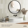 image:imageUmbra Hub Round Wall Mirror with Rubber Frame Modern Style for Bathroom Entryway Living Room and More 24Inch Black