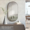 image:imageUmbra Hubba Pill Wall Mirror  Full Length Mirror with Slim Brass Frame Modern Elongated Oval Design for Bedroom Living Room amp EntrywayTitanium
