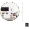 image:imageUmbra Hubba Round Wall Mirror Circle Decor Mirror 34Inch Brass  Metallic frame glass construction reflects light to brighten enlarges small rooms