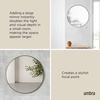image:imageUmbra Hubba Round Wall Mirror Circle Decor Mirror 34Inch Titanium  Metallic frame glass construction reflects light to brighten enlarges small rooms