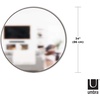 image:imageUmbra Hubba Round Wall Mirror Circle Decor Mirror 34Inch Titanium  Metallic frame glass construction reflects light to brighten enlarges small rooms