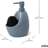 image:imageUmbra Joey Ceramic Liquid Soap Dispenser with Sponge Caddy Ideal for Kitchen or Bathroom Use Slate Blue