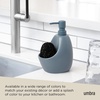 image:imageUmbra Joey Ceramic Liquid Soap Dispenser with Sponge Caddy Ideal for Kitchen or Bathroom Use Slate Blue