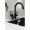 image:imageUmbra Joey Liquid Soap Dispenser Ceramic with Sponge Caddy Black  Heavy base for stability one handed operation kitchen and bathroom use includes scrub pad low profile designCharcoal