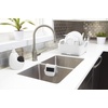 image:imageUmbra Joey Liquid Soap Dispenser Ceramic with Sponge Caddy Black  Heavy base for stability one handed operation kitchen and bathroom use includes scrub pad low profile designWhite